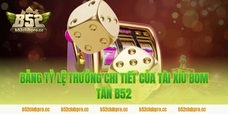 Bảng Tỷ Lệ Thưởng Chi Tiết Của Tài Xỉu Bom Tấn B52
